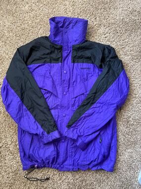 Vintage Performance Gore-Tex Purple and Black Ski Rain Jacket Mens Size Small